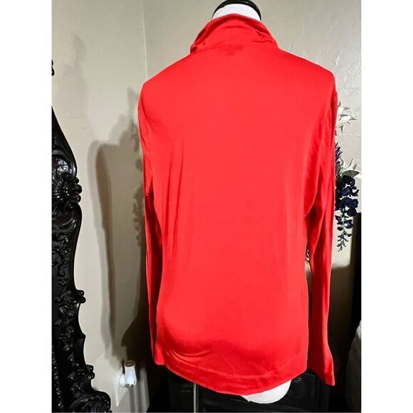 Escada Long Sleeve Orange Cowl Neck Knit Blouse Size Medium 40 - Picture 3 of 4